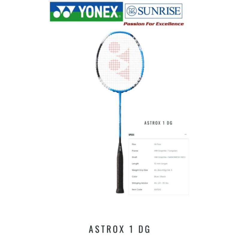 Raket Badminton Yonex Astrox 1DG 1 DG 35lbs Original