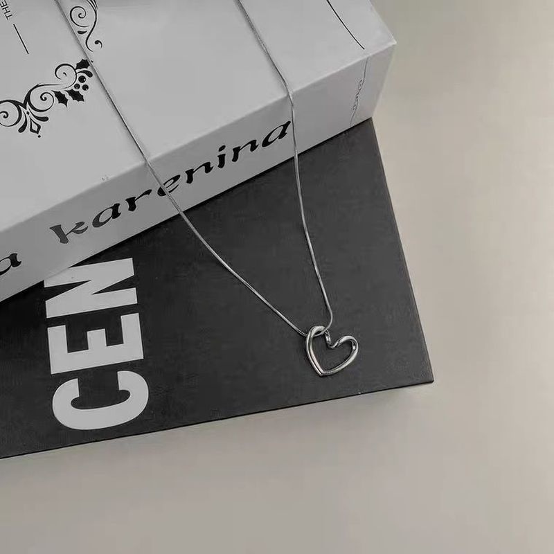 Kalung Rantai Choker Liontin Hati Warna Silver Untuk Wanita SEXY GIRL JEWELRY