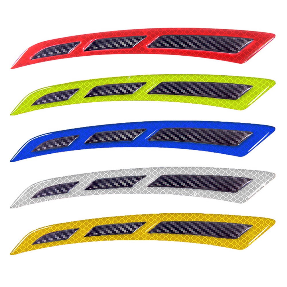 2Pieces Carbon Reflector Wing Mobil Omextra Car Reflective Sticker Car Reflector Stiker Peringatan Keselamatan Mobil