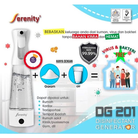 DISINFEKTAN GENERATOR . DESINFEKTAN . ALAT PEMBUAT AIR SANITIZER DI RUMAH