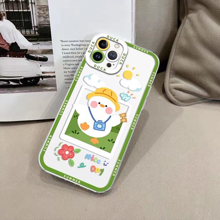 Soft Case Silikon TPU Transparan Motif Bebek Untuk IPhone 14 6 6S 7 8 Plus X XS XR 11 12 13 Pro Max