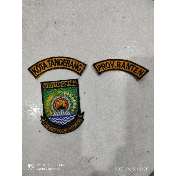 satu set logo patch, emblem bordir KOTA TANGERANG