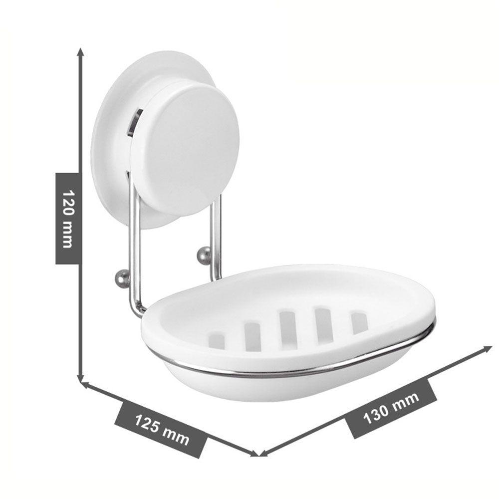 Populer Sabun Piring Reusable Wall Mounted Double Layer Vacuum Sucker Cup Rak Organizer