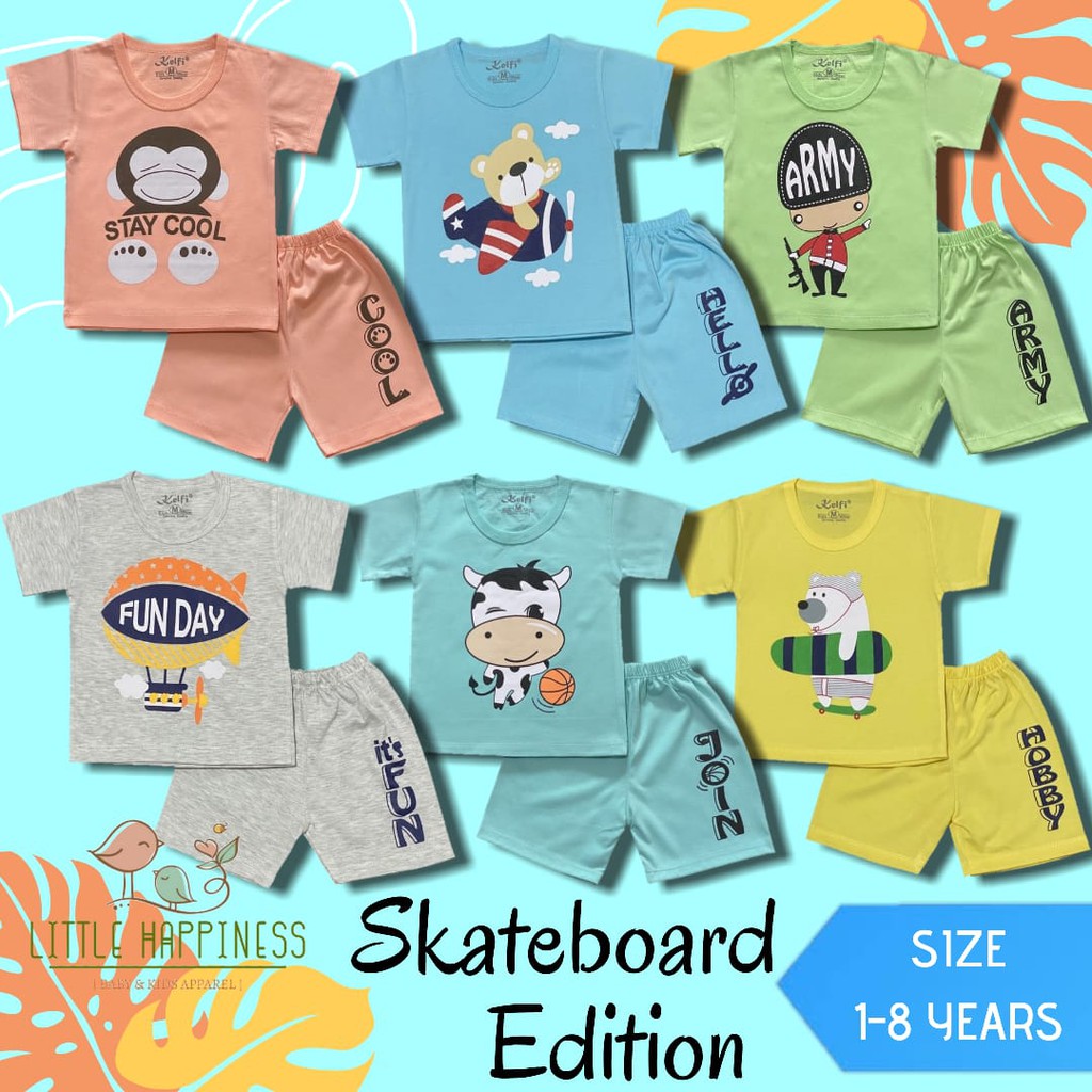 SETELAN BAJU ANAK COWOK 1-8 TAHUN "SKATEBOARD EDITION ...