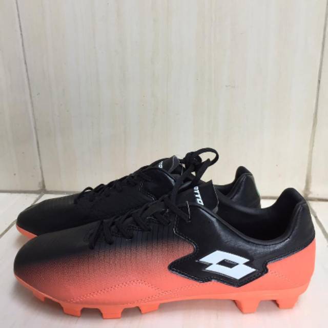 Sepatu Bola Lotto Severe FG - Black Bright Peach White