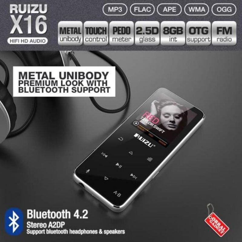 Ruizu X16 mp3 mp4 audio player bluetooth