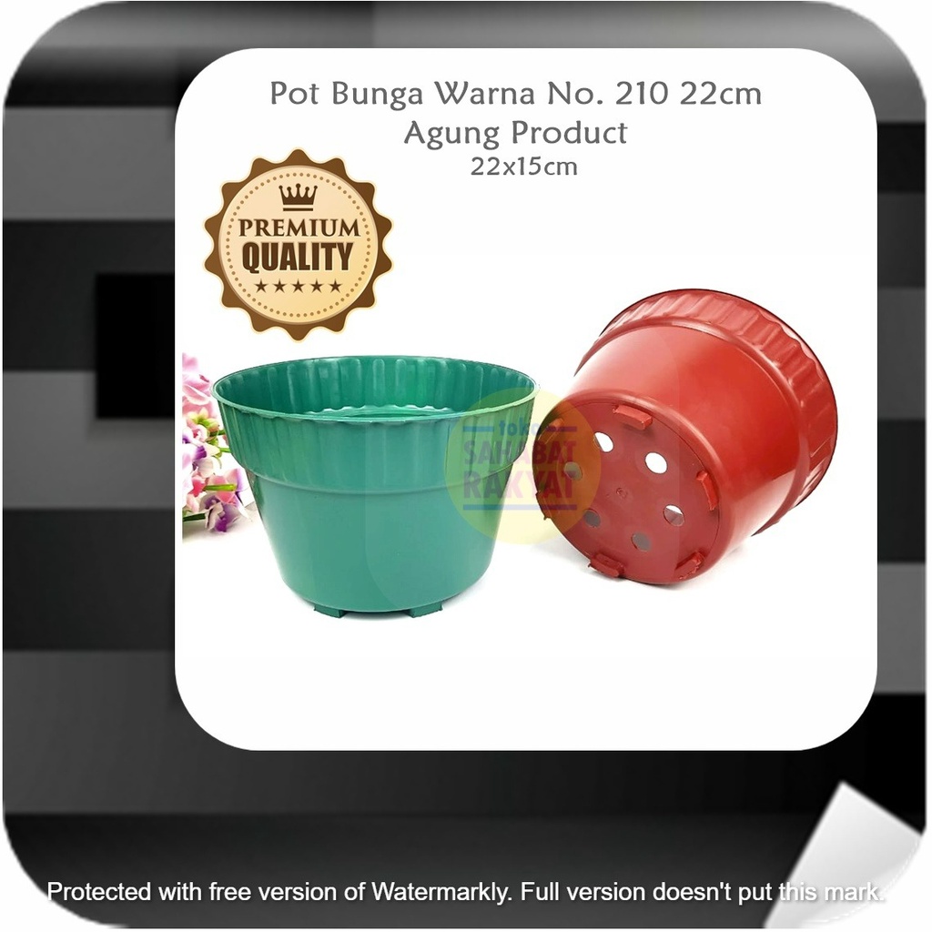 RML764X CMR-Pot Bunga No.210 Warna Bulat Agung Product 22 cm