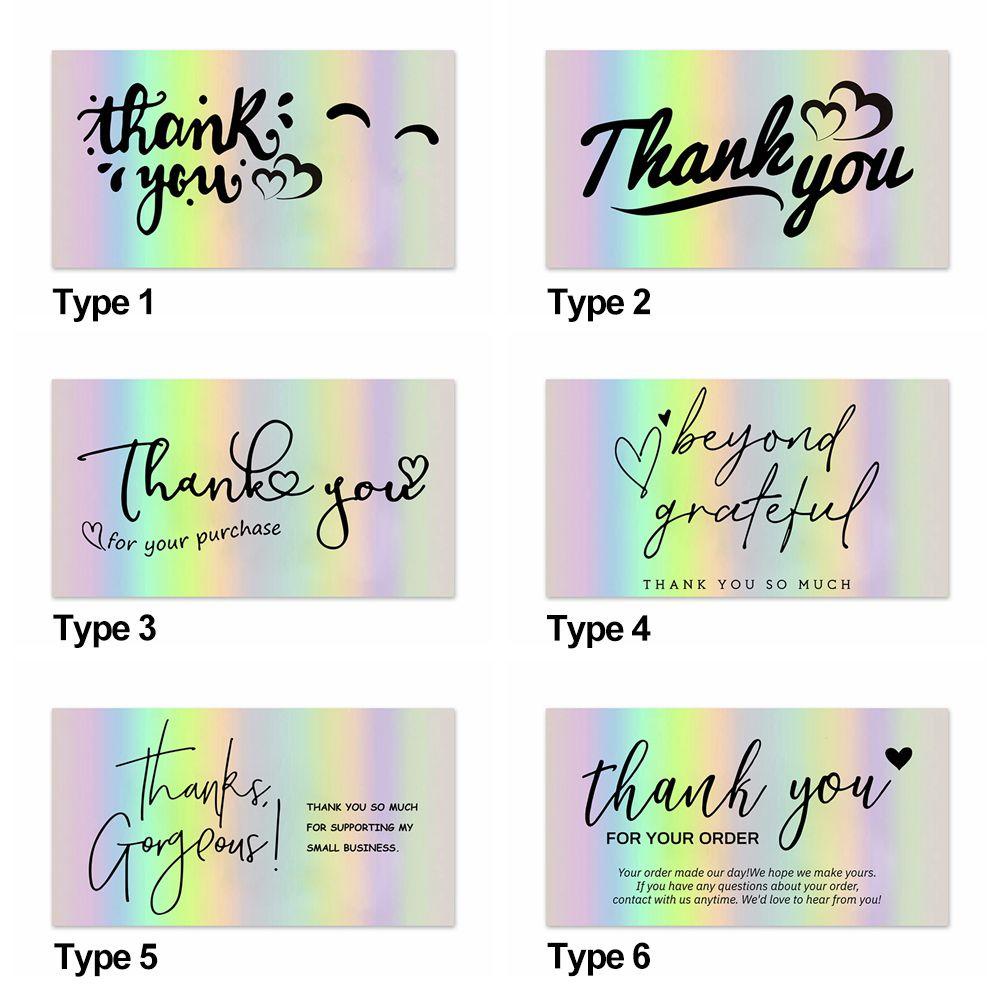 Solighter 50PCS Thank You For Your Order Paket Kado Belanja Sisipan Greeting Postcard Beyond Grateful Labels
