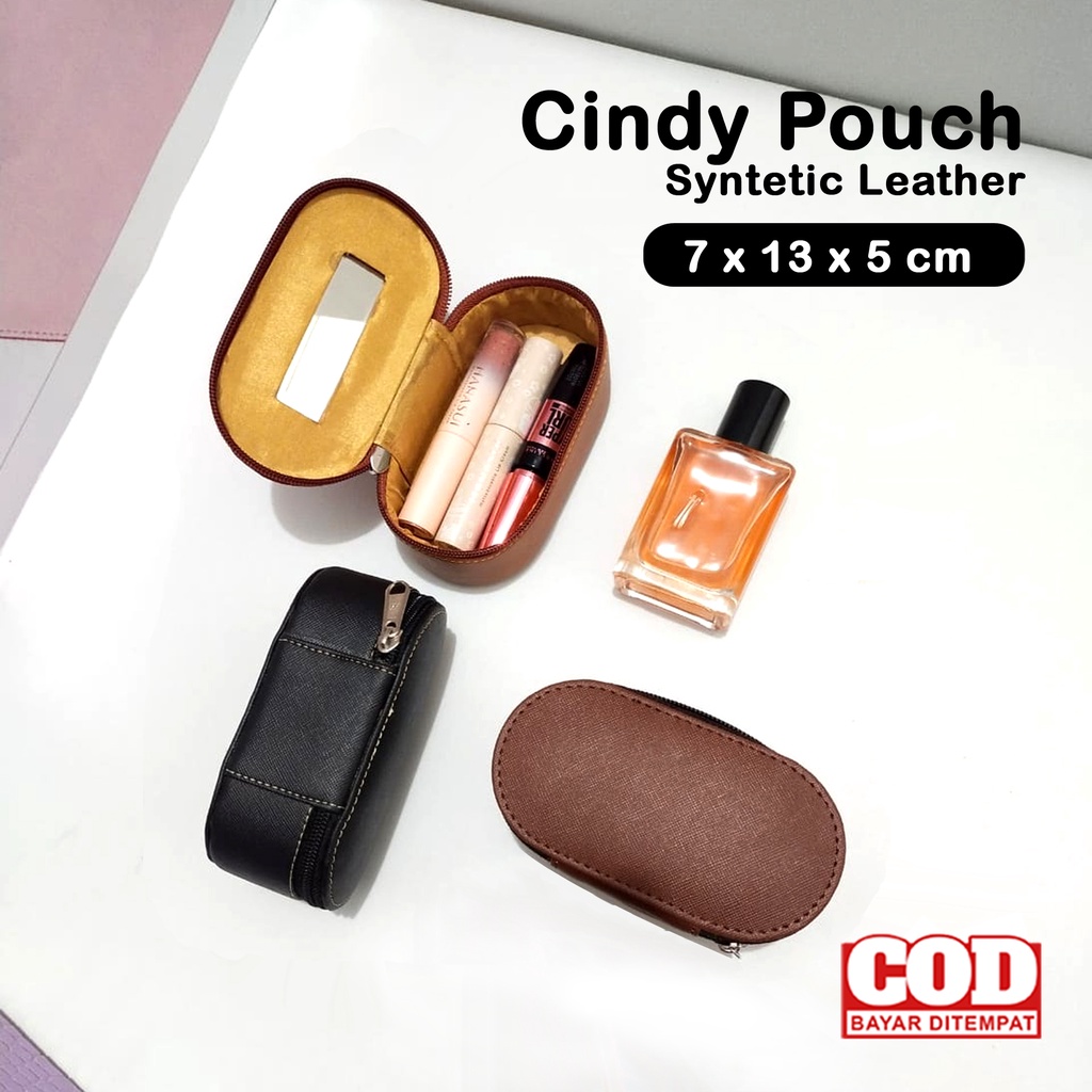 pouch make up tempat kosmetik polos make up organizer tas kosmetik  mini dan cermin pouch kosmetik