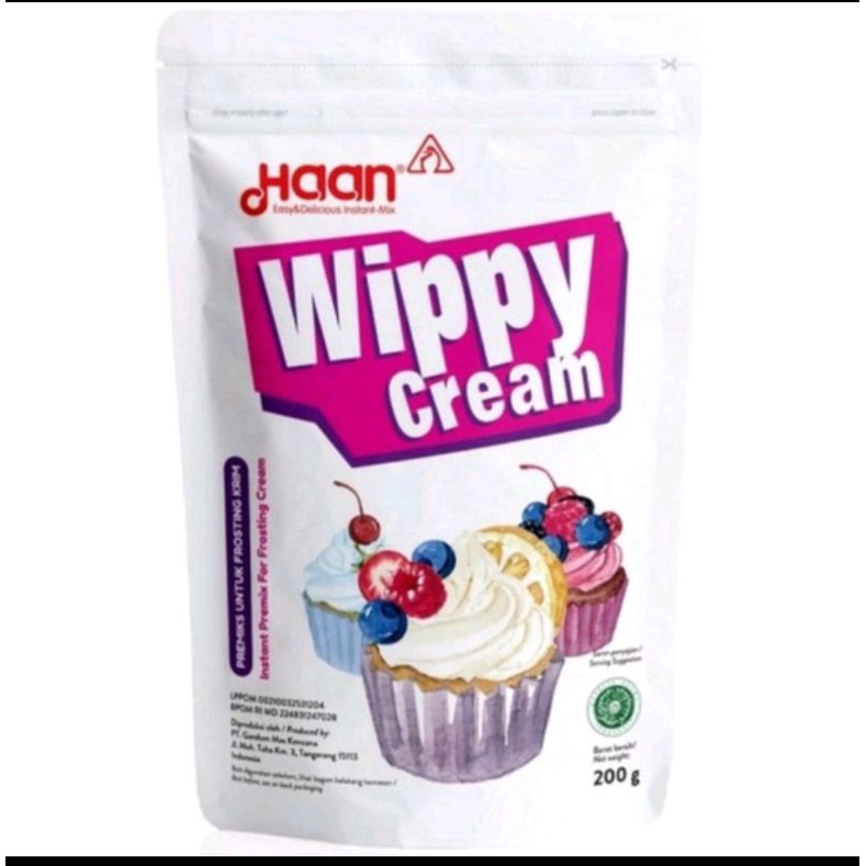 HAAN Wippy Cream 200 gr Whippy Whipped Whipping whip Cream Bubuk Instant Haan 400gr