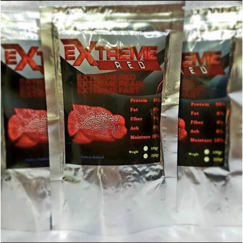 Pelet Extreme Super Red Color Mutiara Shinning Pearl Ikan Louhan 100gram