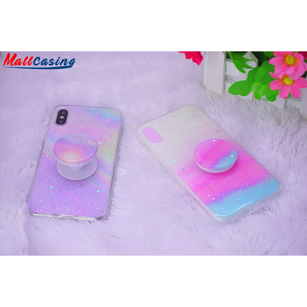 MallCasing - Realme 2 Pro | Realme XT Rainbow Bonus Popsocket Soft Case