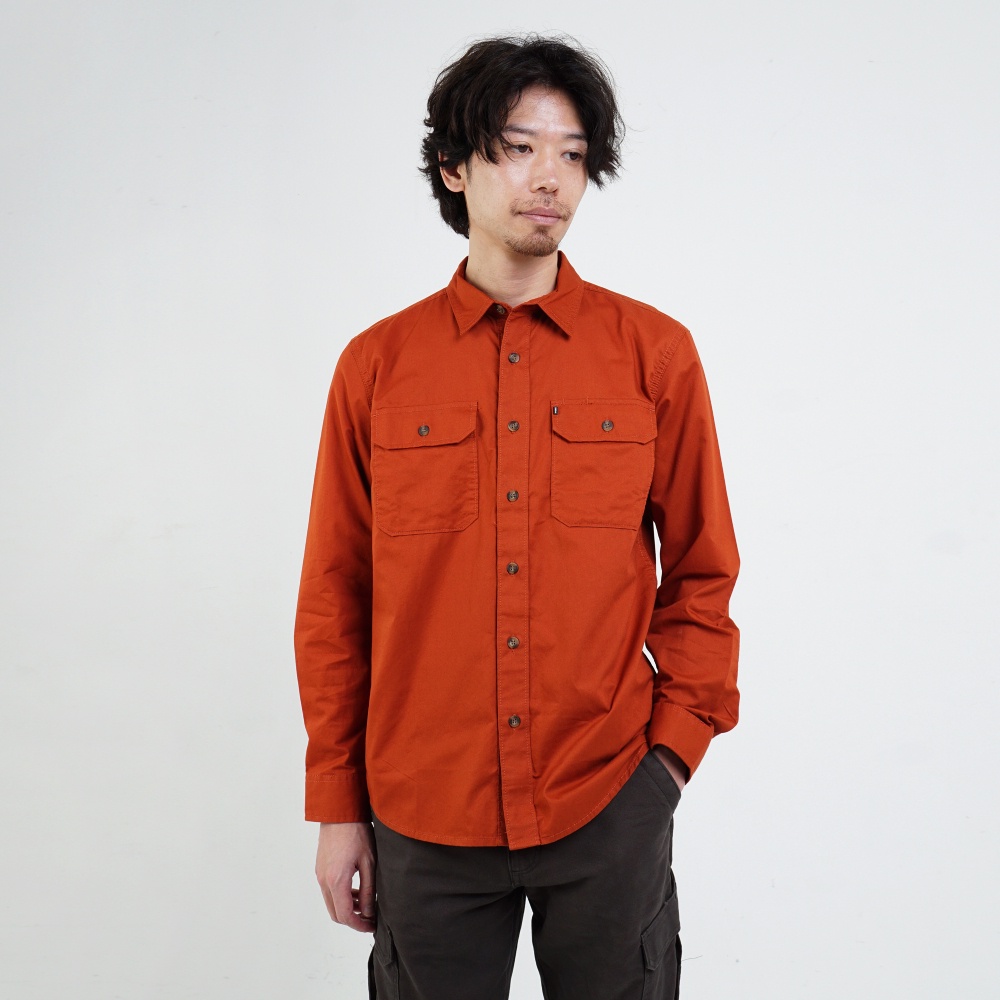 M.Gee Kemeja Kerja Pria Lengan Panjang Outdoor Camper C005 Orange