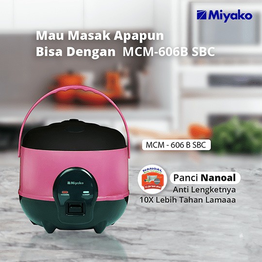 Magic Com / Rice Cooker Miyako 606 SBC 0,6 Liter Magicom 3in1 Anti Lengket murah