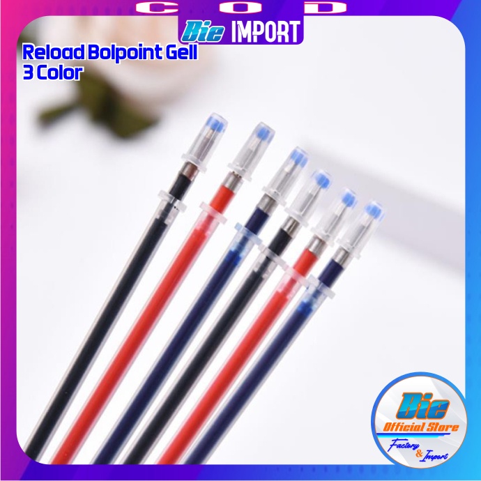 Isi Ulang Bolpoint Gell 3 Warna Impor Best Seller