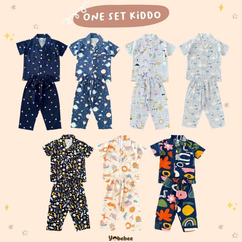 YOBEBEE ONE SET KIDDO SETELAN ANAK LAKI-LAKI PIYAMA ANAK BAJU TIDUR ANAK 1-8 TAHUN