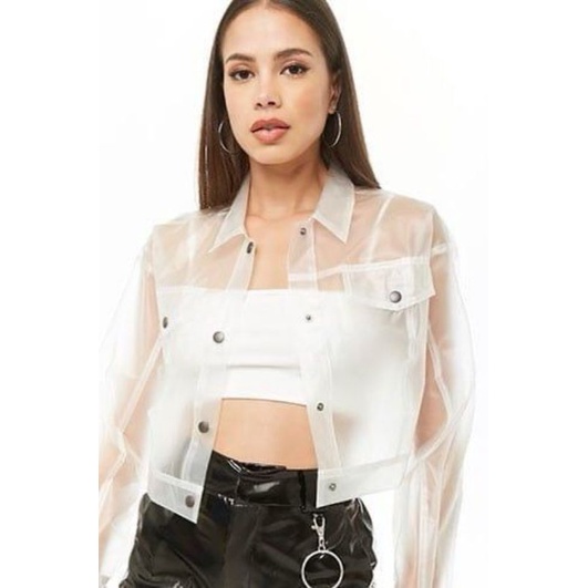 KEMEJA ORGANZA NAGITA / JAKET CROP TRANSPARAN