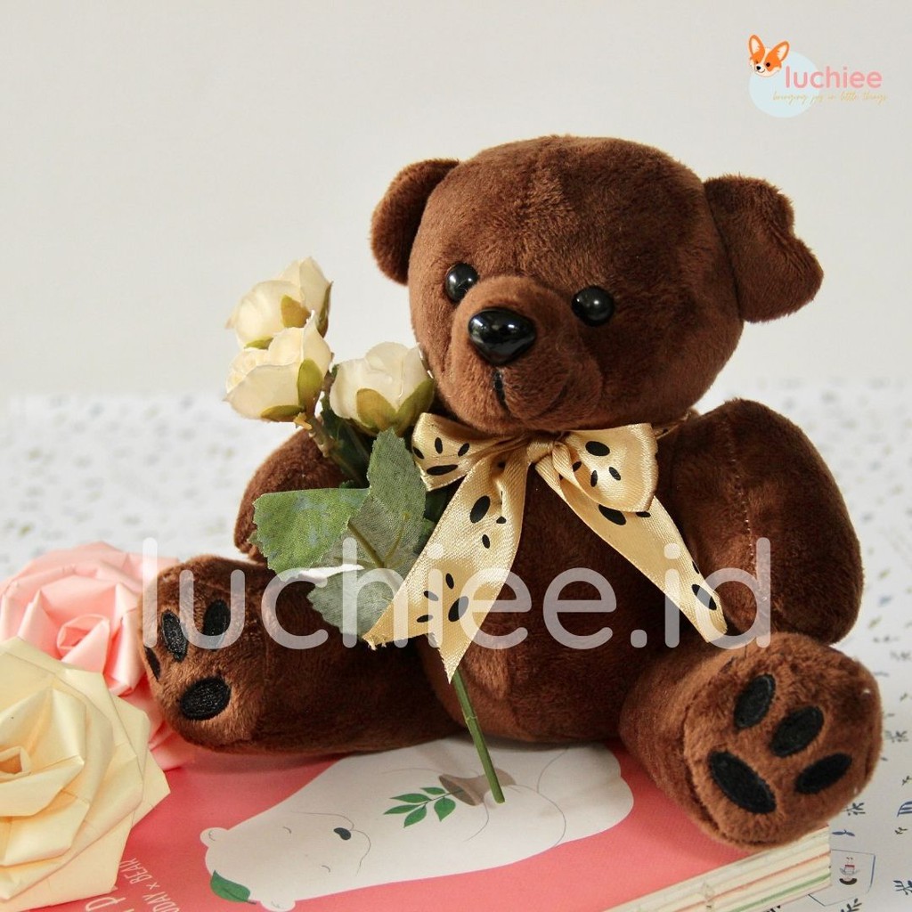 TEDDY BEAR MINI BONEKA BERUANG KECIL COKELAT HADIAH VALENTINE ULANG TAHUN WISUDA MAINAN ANAK LUCU