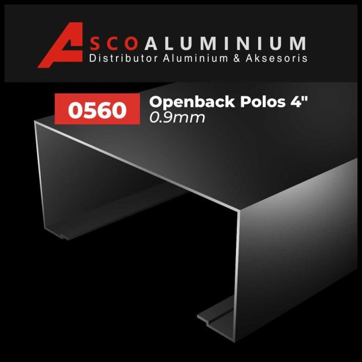 Aluminium Open Back Polos Profile 0560 Kusen 4 Inch