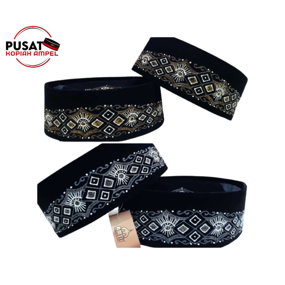 Peci/Kopiah/Songkok Hitam Motif 3