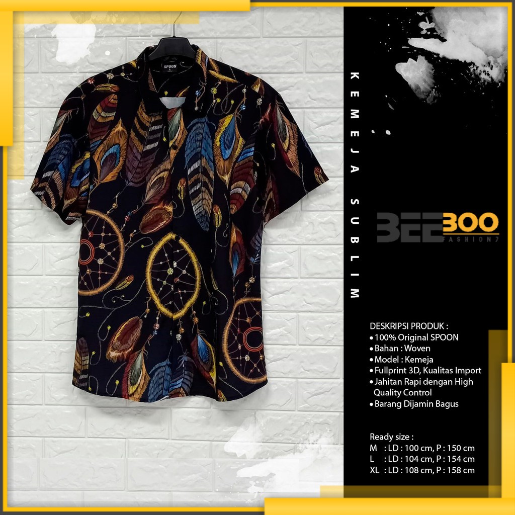 [BEEBOO] KEMEJA PRINTING 3D SUBLIM PRIA/WANITA FEATHER
