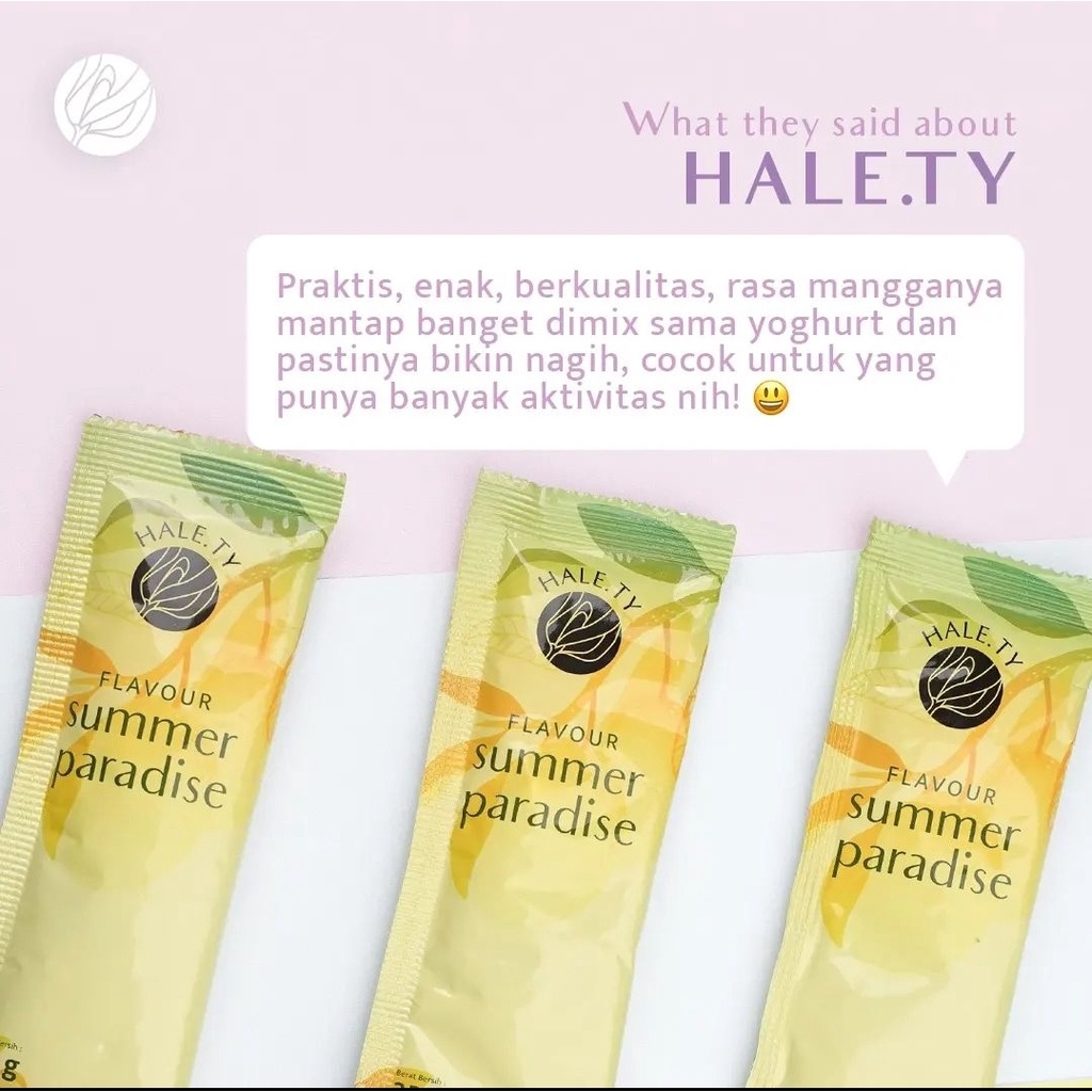 HALETY Summer Paradise 25g (1 Sachet) - Minuman Superfood Rasa Mangga - Fiber Drink / Vitamin Drink / Minuman Bernutrisi