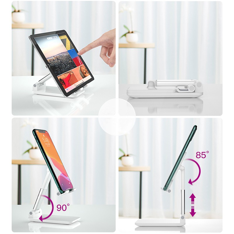 (Makassar) Basike Phone Holder Stand Lazypod Liftable Foldable HP diMeja Folding desktop Iphone Ipad