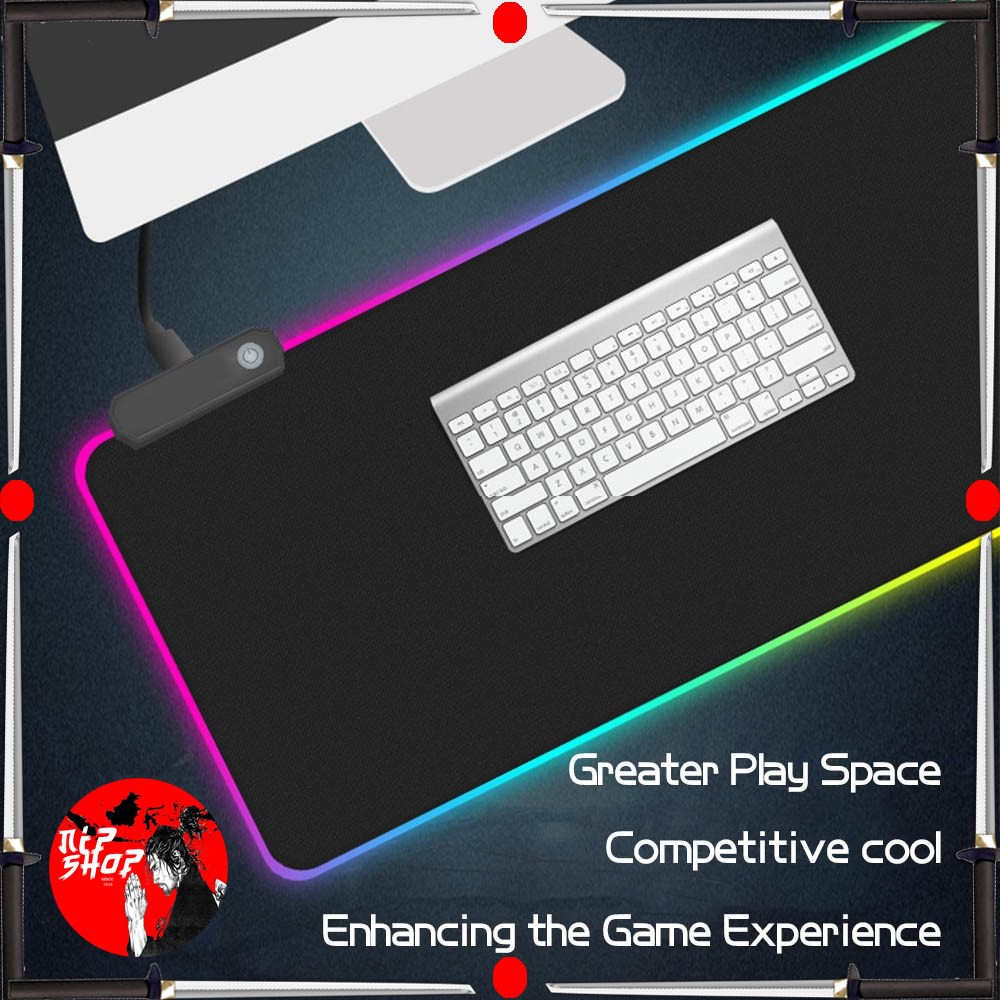 MONTIAN Gaming Mouse Pad Glowing RGB LED High Precision 300 x 780 x 4 mm - GMS-WT5 - Black