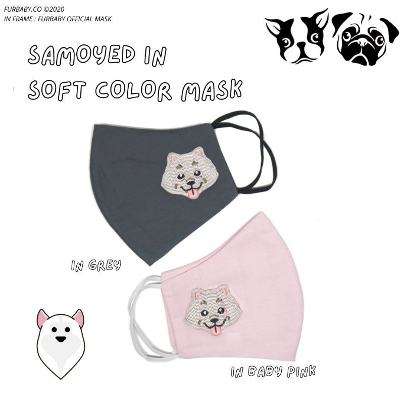 SAMOYED MASK / Masker Anjing Bordir Samoyed by Furbaby