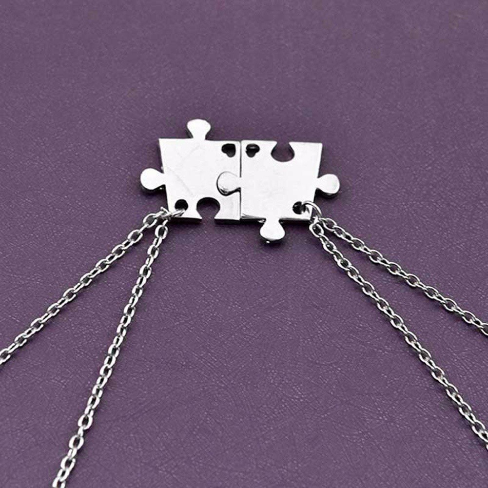 Creative Women Fashion Four Puzzle Necklace Pendant Necklace Jewelry Accessories