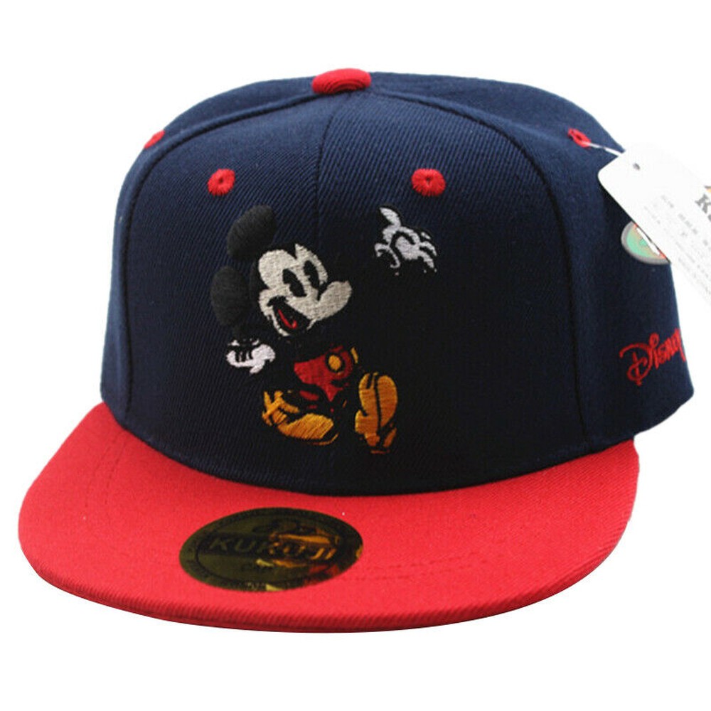 Topi Baseball Desain Mickey Mouse Gaya Hip Hop Adjustable Untuk Priawanita