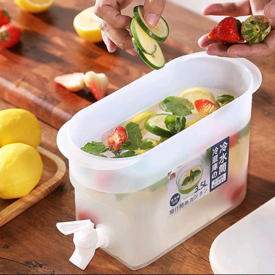 DISPENSER AIR JUS KULKAS TEKO TEMPAT MINUM BOX 3,5 LITER PORTABLE BUCKET