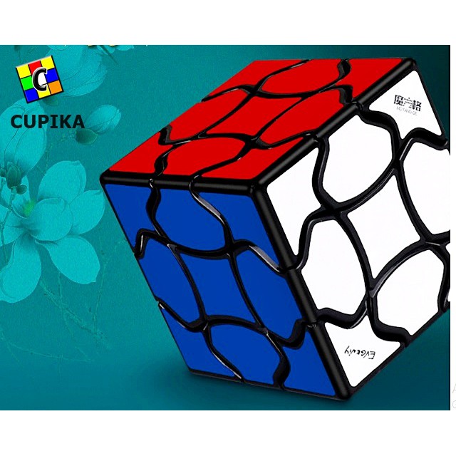 Rubik 3x3 Qiyi Fluffy Cube Unik Blackbase