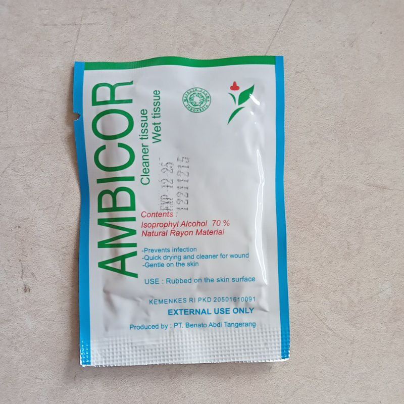 Ambicor tissue pembersih tali pusar isi 16 pcs