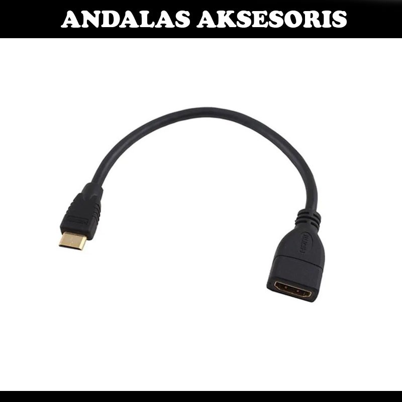 Kabel sambungan HDMI Male to HDMI Female panjang 25cm