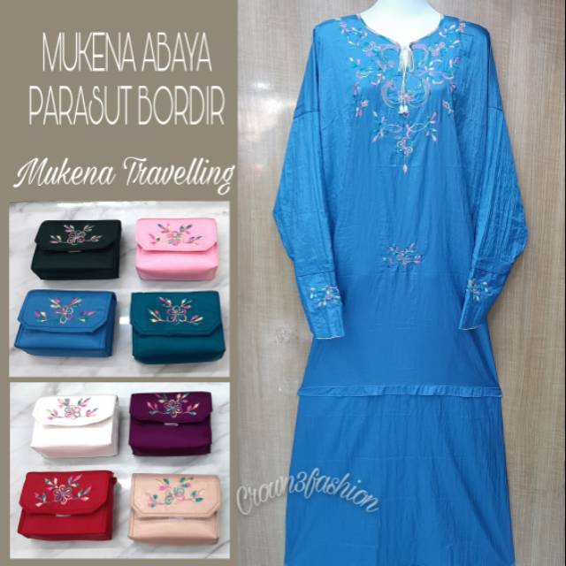 Mukena Abaya Parasut // Mukena Ponco Bordir Rainbow Terbaru ✔COD