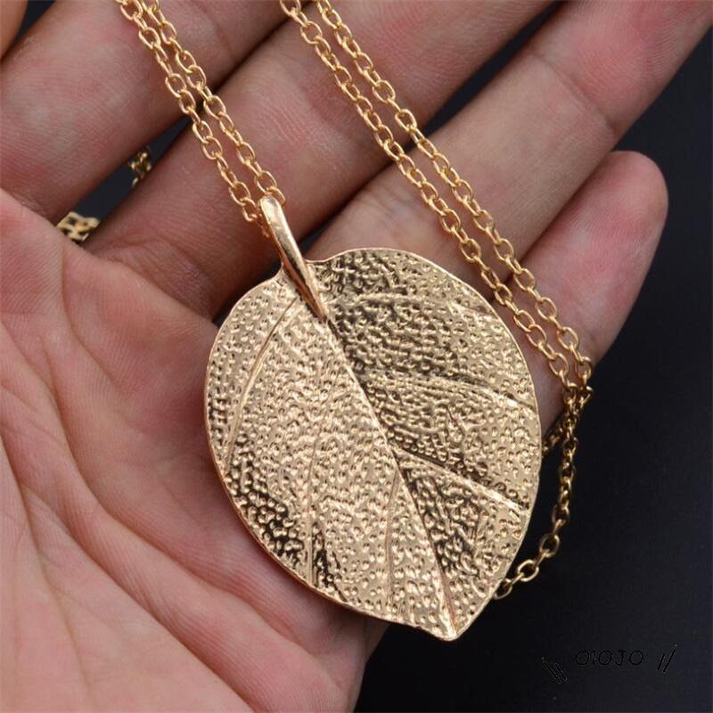 Kalung Rantai Panjang Desain Daun Gaya Retro Untuk Perhiasan Sweater ol2