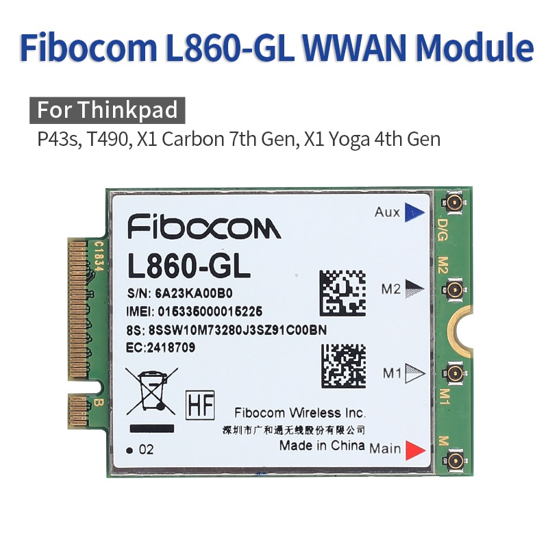 PREORDER 4G LTE Wireless WWAN Module Fibocom L860-GL M.2 MIMO Card For IBM Lenovo ThinkPad X1 Carbon