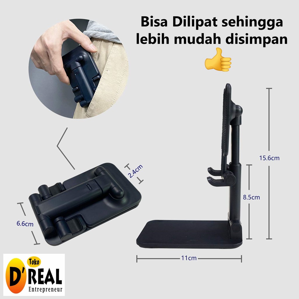 Stainless Folding Dekstop Phone Stand HD-23/ Phone Holder Stand HP Handphone