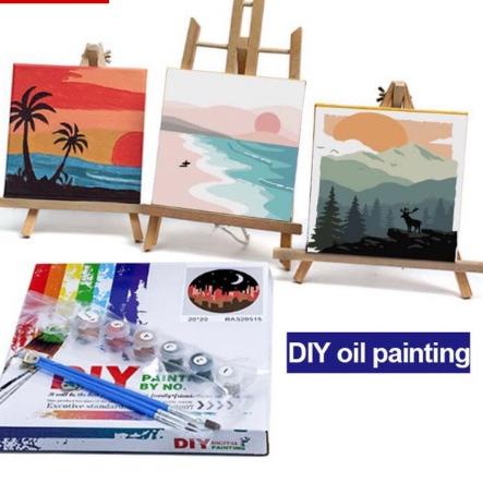 

Recomended.. TOPER Paint By Number Kit DIY 20x20 Canvas (Free Kuas dan Cat Air) Painting Set/ Canvas Lukisan 20x20