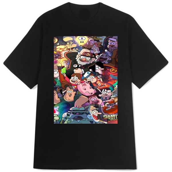 Kaos Gravity Falls Characters T-SHIRT Casual New Tshirt Bahan Katun