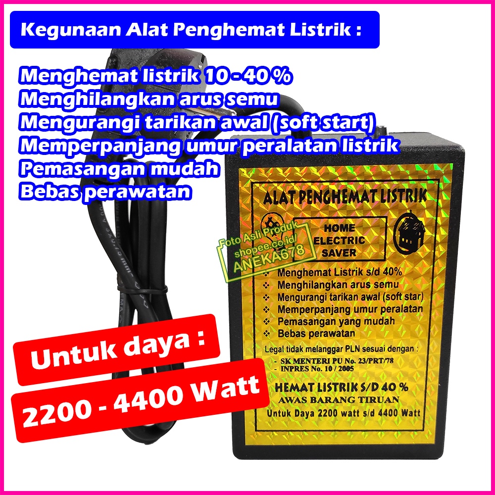 ALAT PENGHEMAT LISTRIK HOME ELECTRIC SAVER ORIGINAL 2200 - 4400 WATT