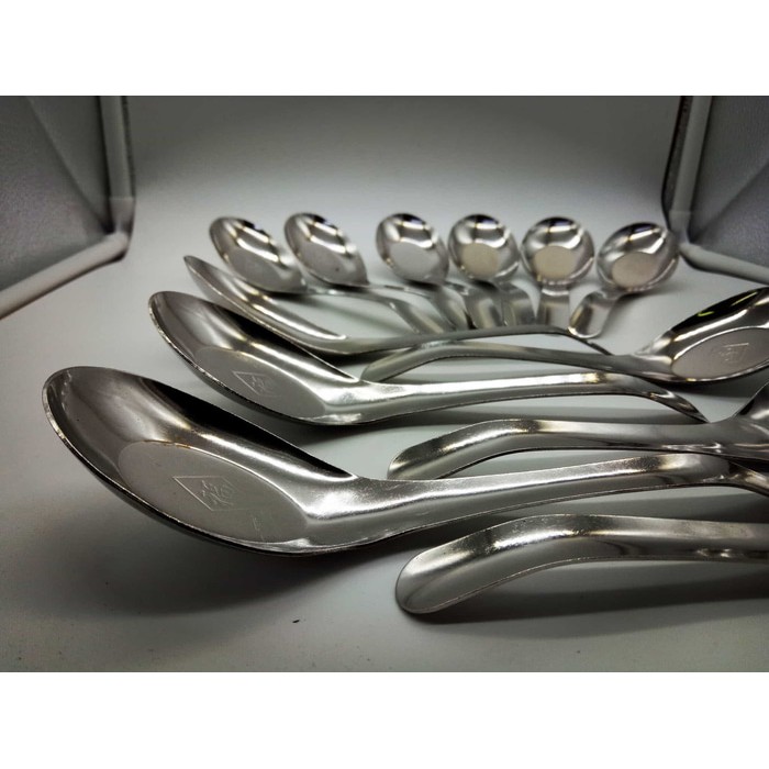 Sendok bebek Stainless per 6pcs Tebal 1MM Soup / bubur / Kuah 14.5CM