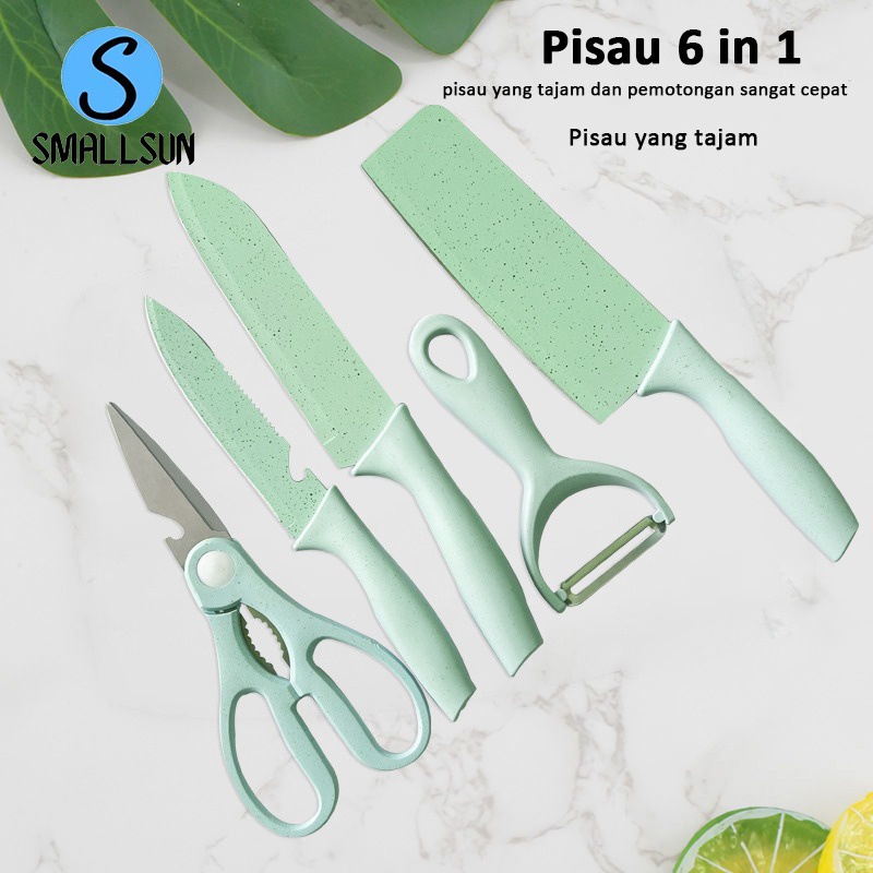 Kitchen Knife Set / Pisau Tatakan Pengupas Gunting Dapur Set