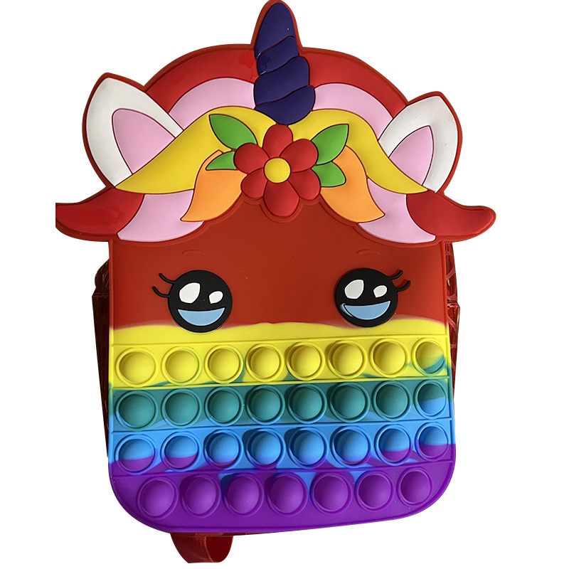 Tas Ransel Pop It Unicorn Makaron Rainbow Anak Penghilang Stress  Tas Sekolah Kapasitas Besar Pop It Ransel tas Sekolah Anak ransel siswa