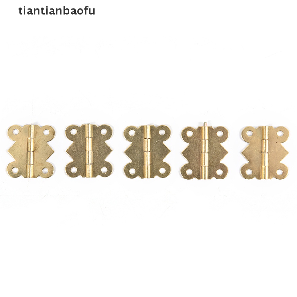 [tiantianbaofu] 10 Pc Brass Color Mini Butterfly Hinges for Cabinet Drawer Jewelry Box DIY Repair Boutique