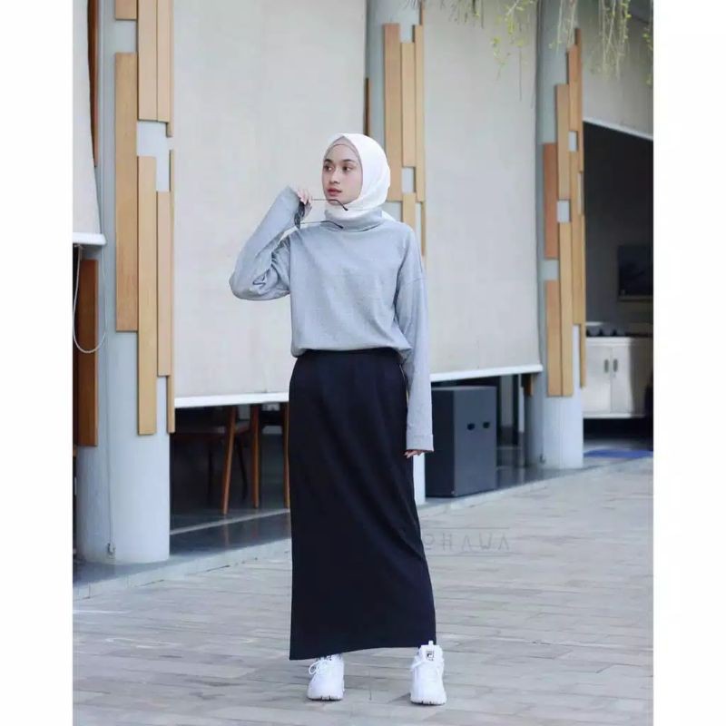 ROK SPAN SKIRT - SCUBA TEBAL - TIDAK MENERAWANG