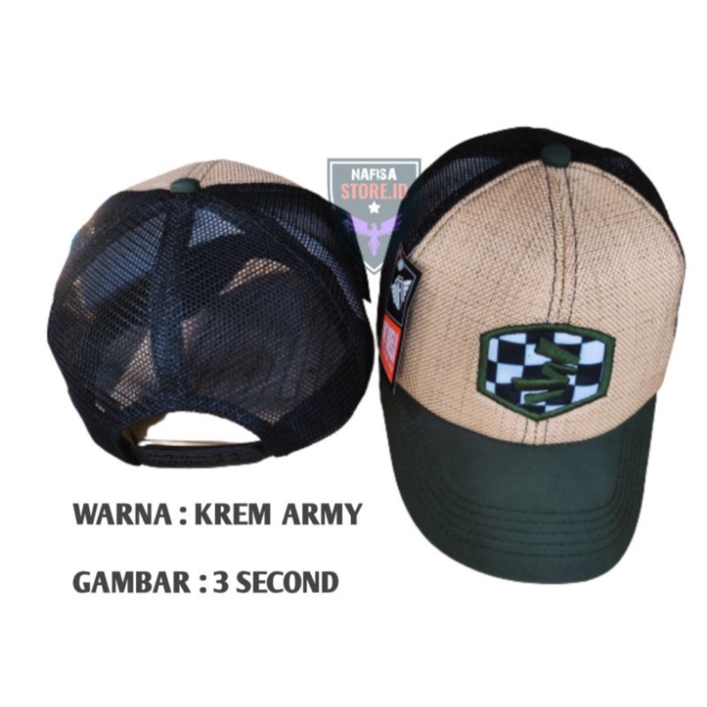 TOPI JARING PRIA BORDIR APLIKASI MOTIP