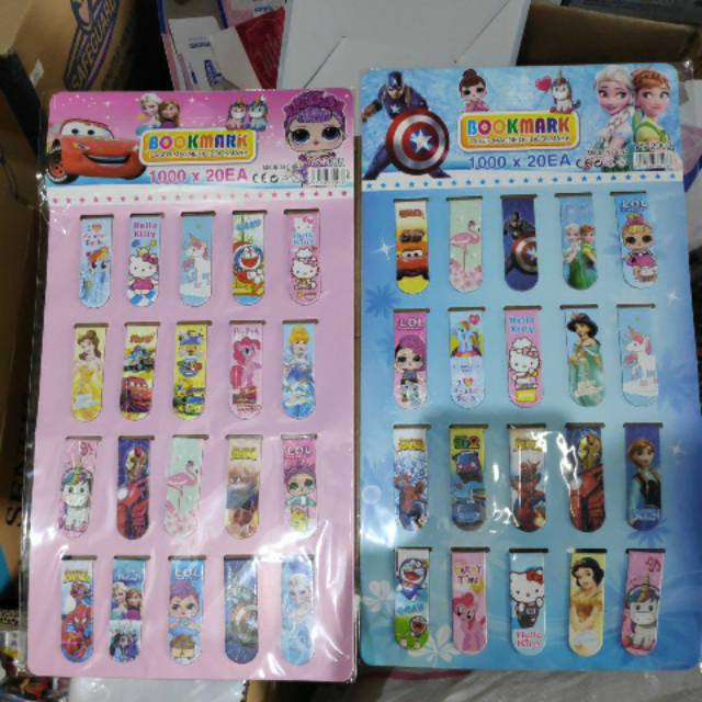 Pembatas buku magnet harga perlembar isi 20 pcs