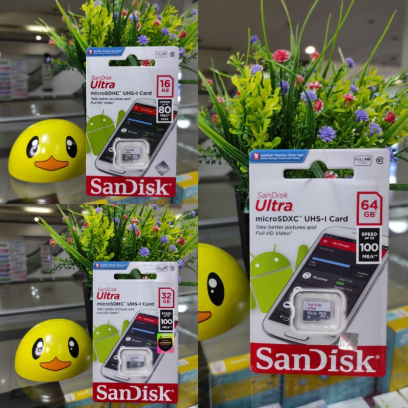 Micro Sd Sandisk 16Gb 32Gb 64Gb 128gb memori eksternal hp original